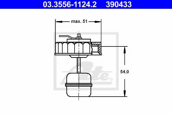 ATE 390433 Кришка, бачок гальмівної рідини