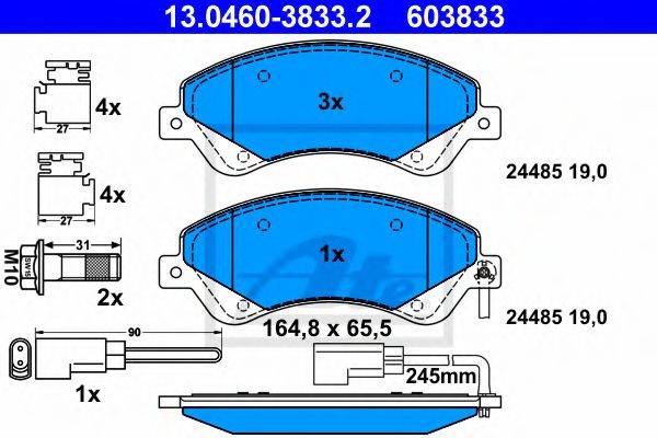 PEX 7.867 Комплект гальмівних колодок, дискове гальмо
