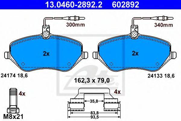PEX 7.712 Комплект гальмівних колодок, дискове гальмо