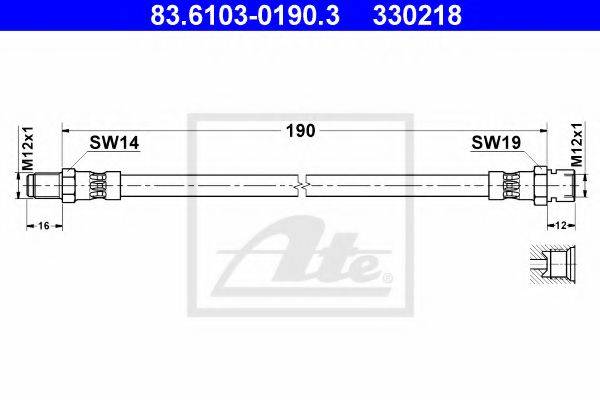 ATE 330218 Гальмівний шланг