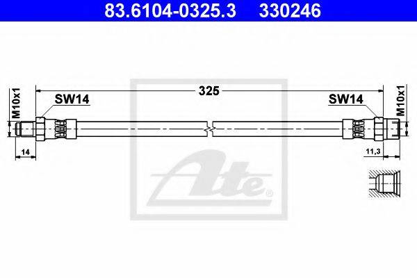 ATE 330246 Гальмівний шланг