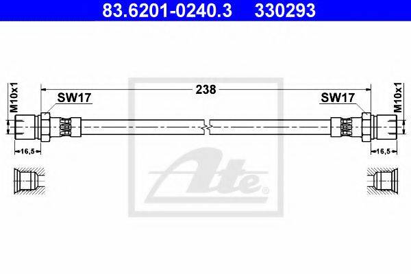 ATE 330293 Гальмівний шланг