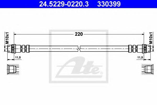 ATE 330399 Гальмівний шланг