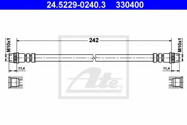 ATE 330400 Гальмівний шланг