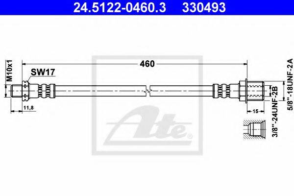 ATE 330493 Гальмівний шланг