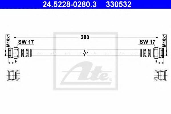 ATE 330532 Гальмівний шланг