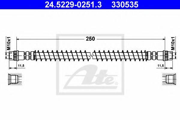 ATE 330535 Гальмівний шланг
