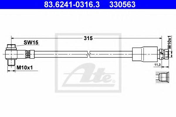 ATE 330563 Гальмівний шланг