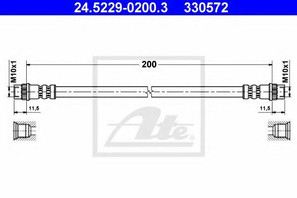 ATE 330572 Гальмівний шланг