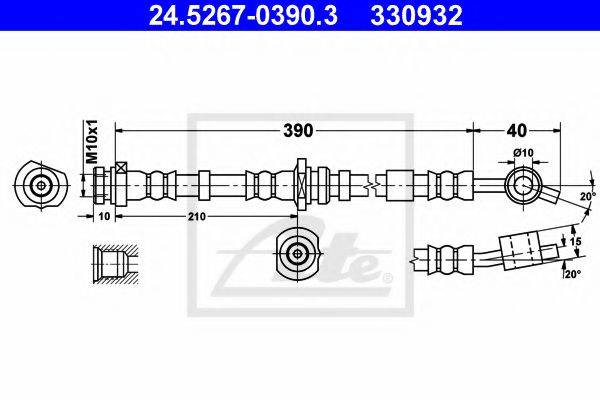 ATE 330932 Гальмівний шланг