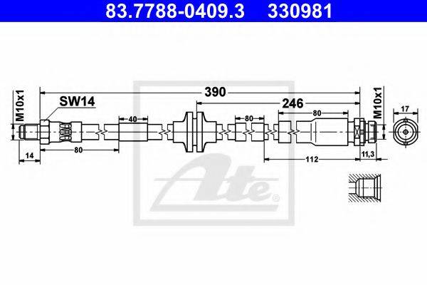 FORD 3M512282DD Гальмівний шланг