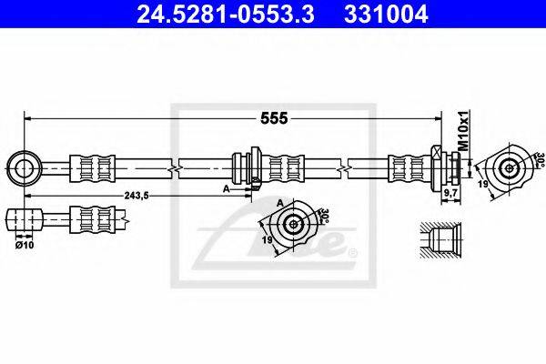 ATE 331004 Гальмівний шланг