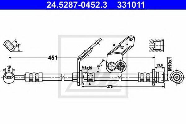 ATE 331011 Гальмівний шланг