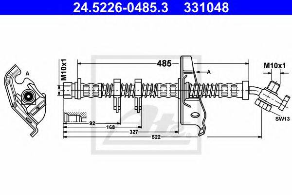 ATE 331048 Гальмівний шланг