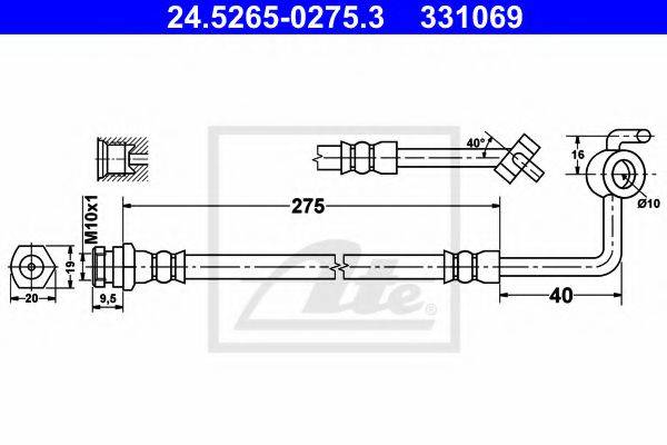 ATE 331069 Гальмівний шланг