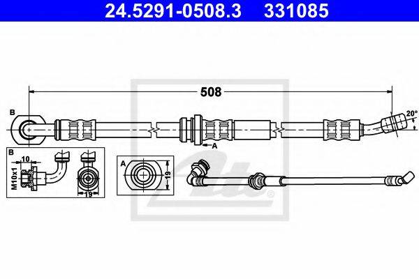 ATE 331085 Гальмівний шланг