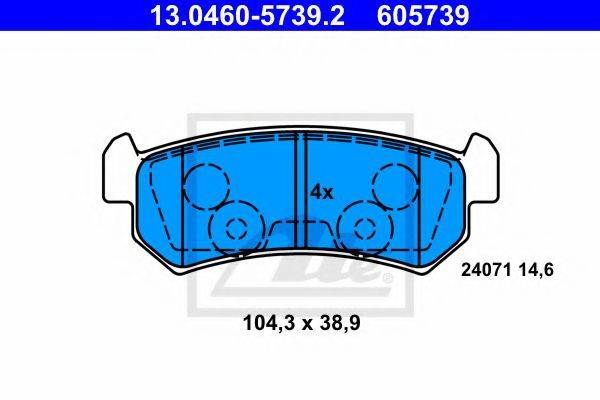 DAEWOO 96405131 Комплект гальмівних колодок, дискове гальмо