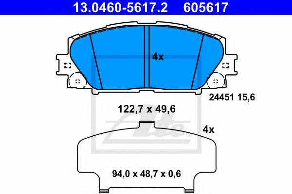 LEXUS 04465-47060 Комплект гальмівних колодок, дискове гальмо