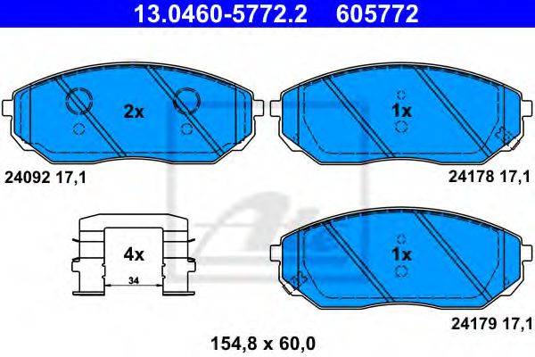 ATE 24178 Комплект гальмівних колодок, дискове гальмо