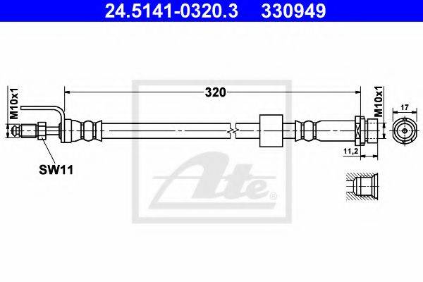 FORD 1 694 317 Гальмівний шланг