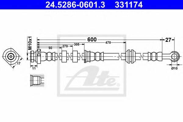 CORTECO 19036376 Гальмівний шланг