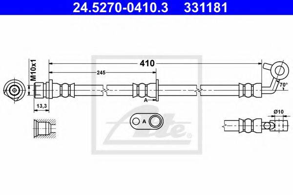HONDA 01465SWA000 Гальмівний шланг