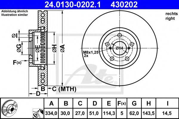 ATE 430202 гальмівний диск