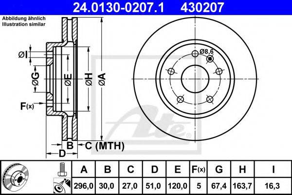 ATE 430207 гальмівний диск