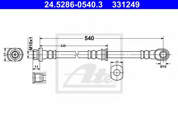 ATE 331249 Гальмівний шланг