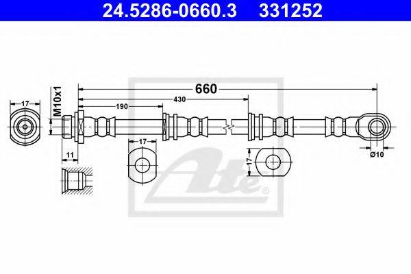 ATE 331252 Гальмівний шланг