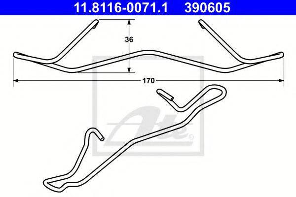 ATE 390605 Пружина, гальмівний супорт