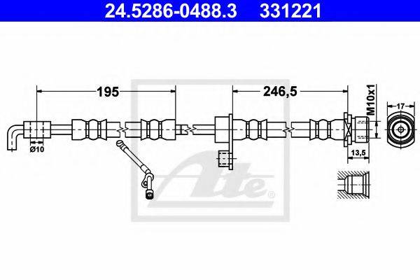 DAIHATSU 90947W2007 Гальмівний шланг