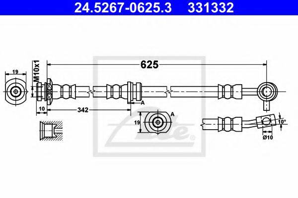 ATE 331332 Гальмівний шланг