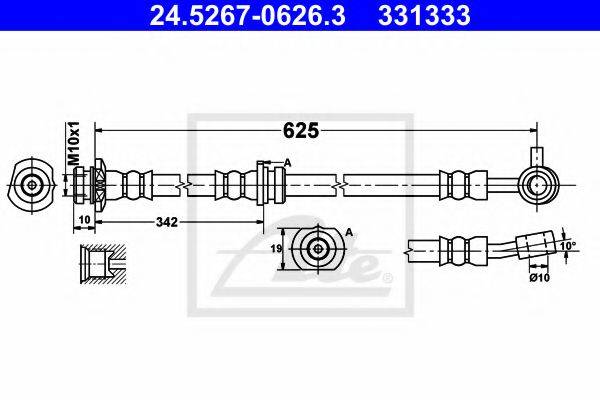 ATE 331333 Гальмівний шланг