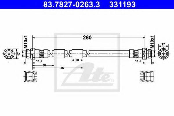 FORD 1540178 Гальмівний шланг