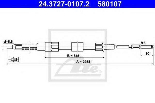 PEX 4.0871 Трос, стоянкова гальмівна система