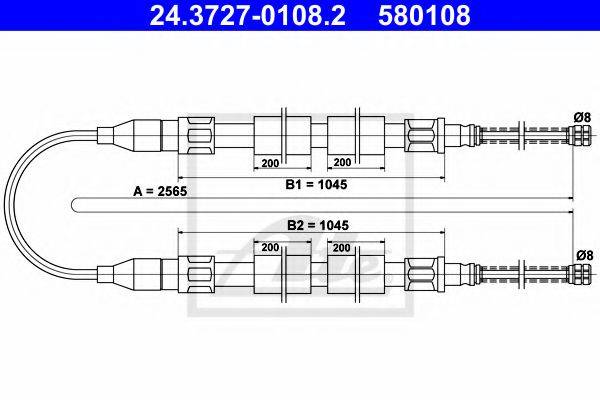 COFLE 10.741 Трос, стоянкова гальмівна система