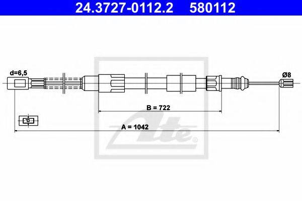 PEX 40.873 Трос, стоянкова гальмівна система