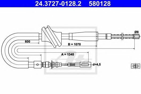 PEX 40051 Трос, стоянкова гальмівна система