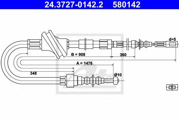 PEX 40933 Трос, стоянкова гальмівна система