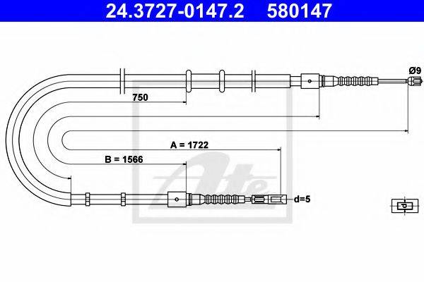 PEX 40.929 Трос, стоянкова гальмівна система