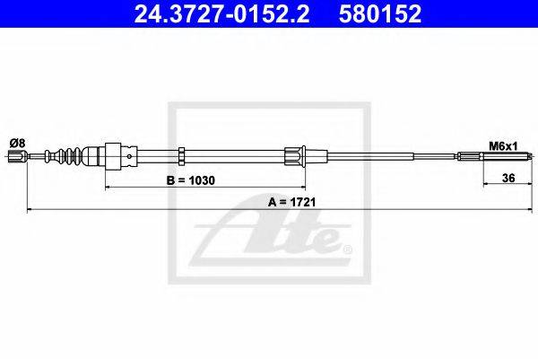 PEX 4.1072 Трос, стоянкова гальмівна система