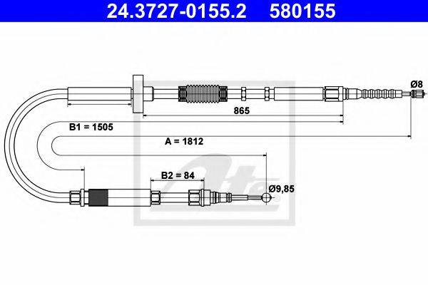 PEX 41288 Трос, стоянкова гальмівна система