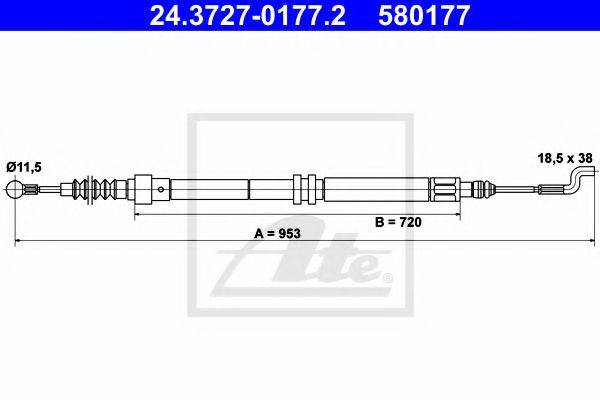 PEX 4.1500 Трос, стоянкова гальмівна система