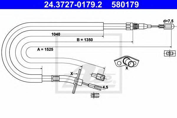 PEX 4.1651 Трос, стоянкова гальмівна система