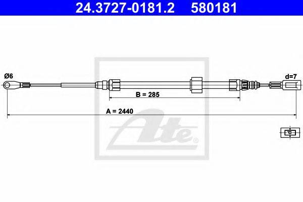 PEX 41652 Трос, стоянкова гальмівна система