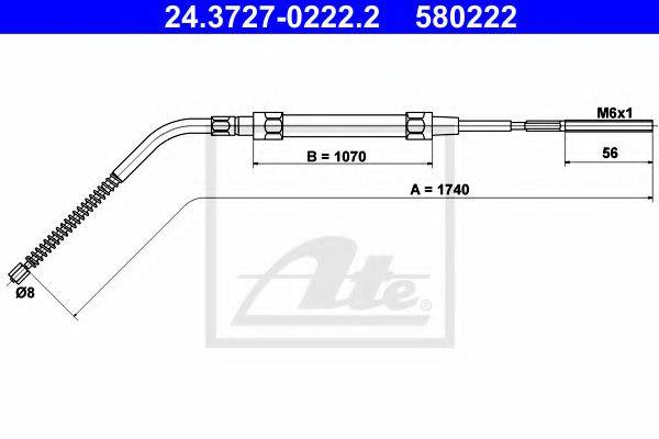 PEX 41274 Трос, стоянкова гальмівна система
