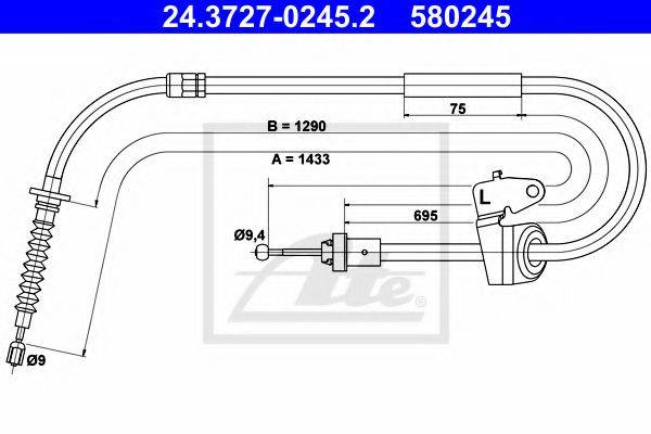 PEX 4.1583 Трос, стоянкова гальмівна система