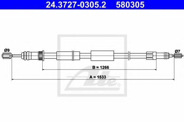 PEX 41.012 Трос, стоянкова гальмівна система