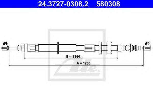 PEX 41.008 Трос, стоянкова гальмівна система